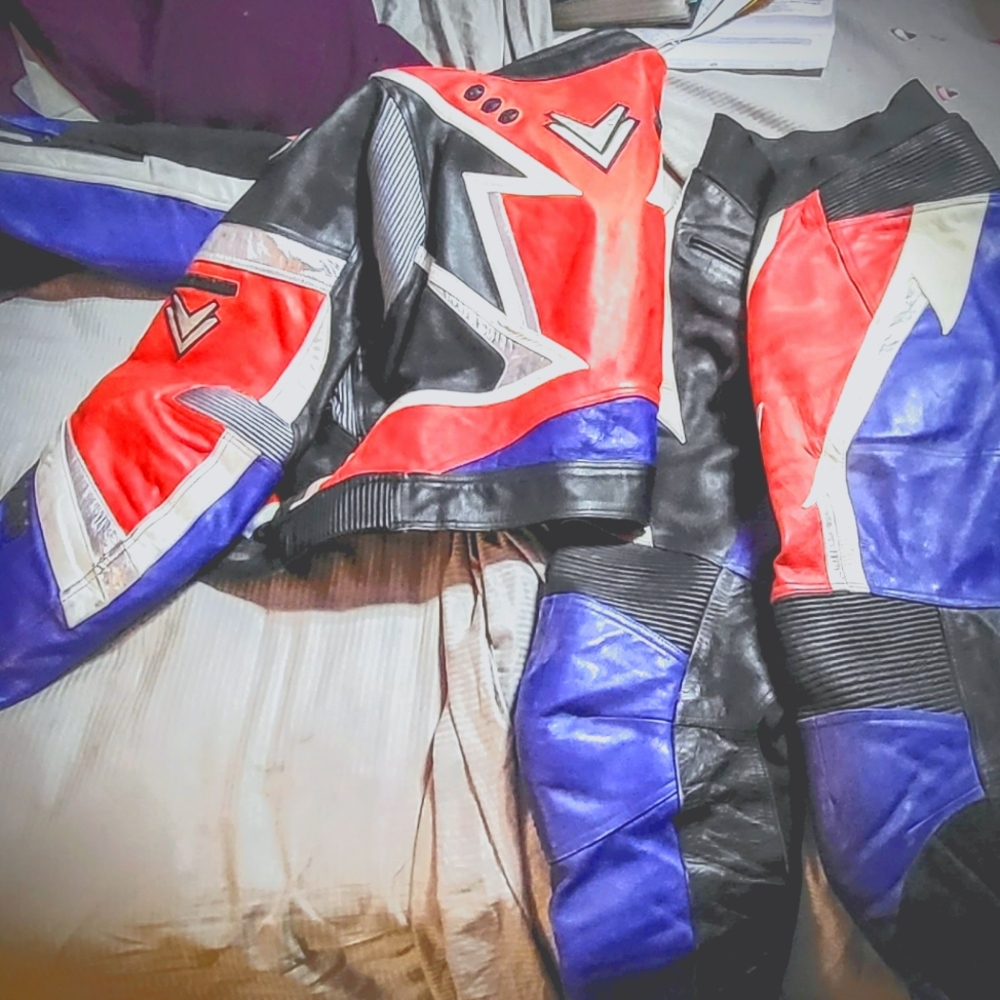 Frank Thomas limited moto cross track suit leather jacket and leather excellent